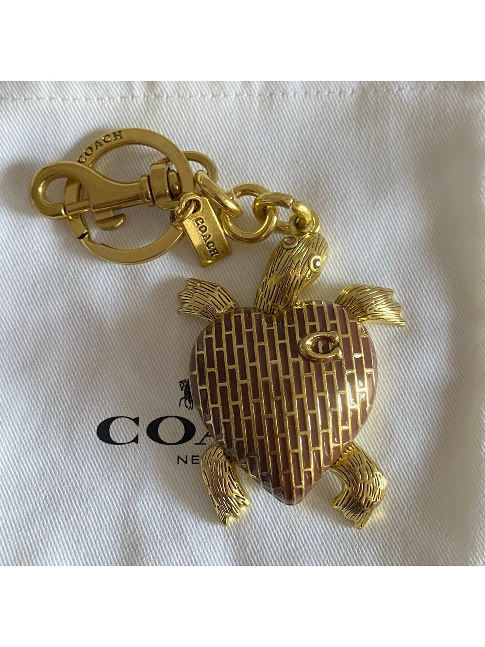 Coach bag pendant turtle-shaped pendant